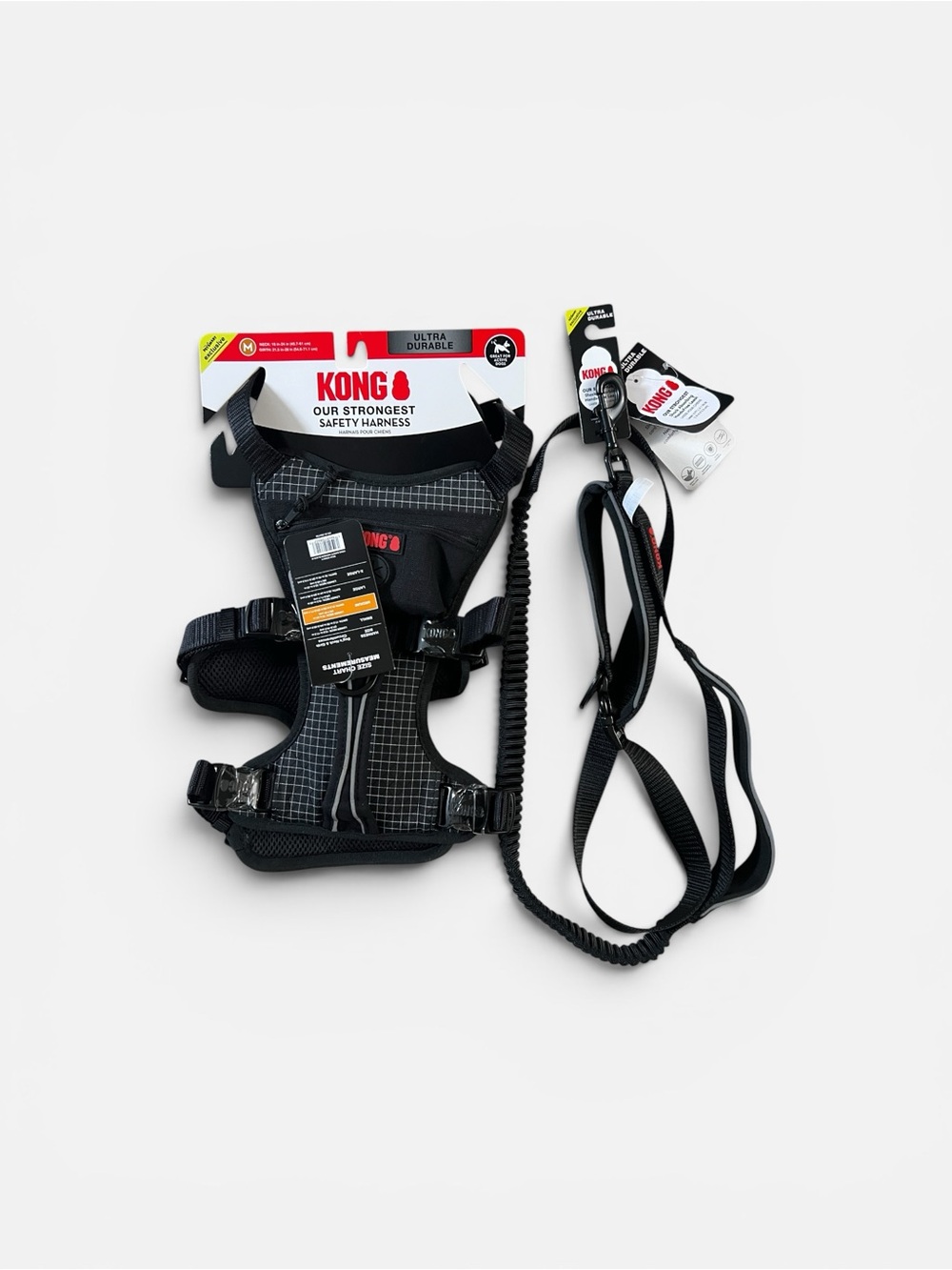KONG Safety Dog Harness and Leash Bundle, Adjustable, Durable-MEDIUM